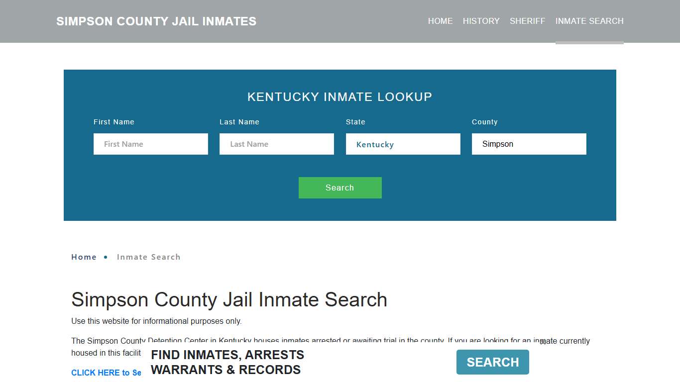 Simpson County, KY Detainee Lookup
